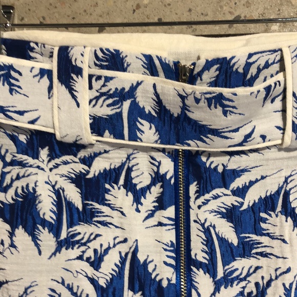 Alexis Lodi Blue and White Palm Jacquard Skirt - Picture 6 of 9